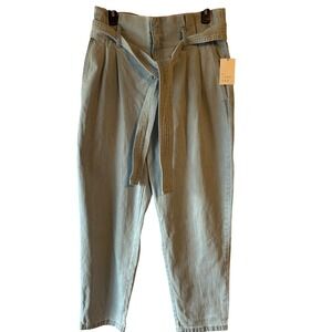 A New Day Light Wash Paperbag Waist Tie Belt Denim Jeans Women's Size 12 NWT